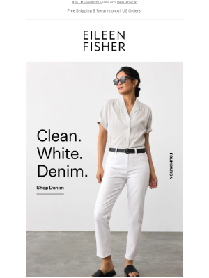 EILEEN FISHER - The Slim Jean, in White Denim