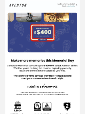 Aventon Bikes - Ends Tonight: $400 Off Select Ebikes⌛