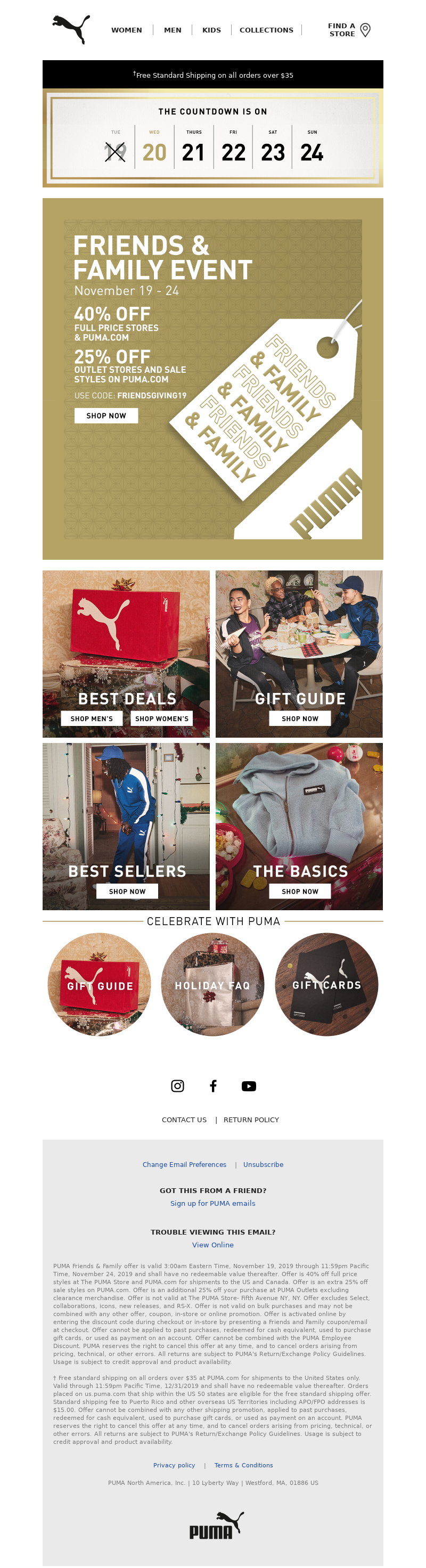 PUMA USA - Gifts for the whole fam. Now 40% off + Extra 25% off Sale
