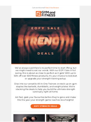 Gym and Fitness (Australia) - Rack Up Savings - EOFY Strength Deals