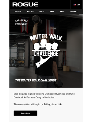 Rogue Fitness - Registration Is Now Open for The Waiter Walk Challenge!