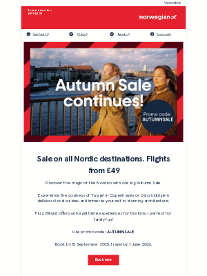 Norwegian Air Shuttle - 🍁 Our Autumn Sale continues! Flights from £49.