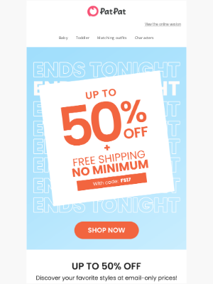 PatPat - re: Free Shipping with No Minimum - You Almost Missed It🕛