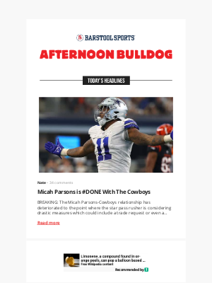 Barstool Sports - Micah Parsons is #DONE With The Cowboys