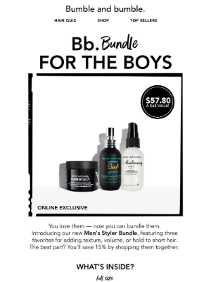 Bumble & Bumble - Save 15% on this new Short Hair Styling Bundle ✨
