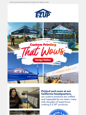 EZUP Instant Shelters - Custom Printing That Wows