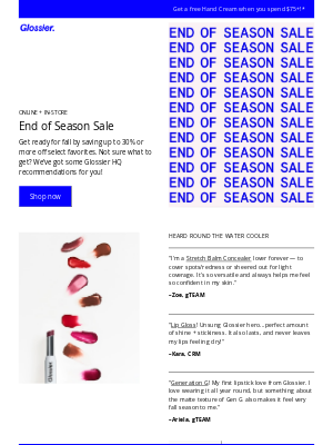 Glossier - Our End of Season Sale’s still on!