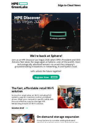Hewlett Packard Enterprise - Join us at HPE Discover Las Vegas 2025!