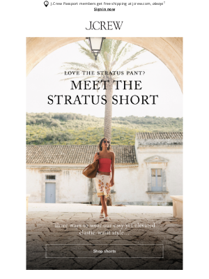 J.Crew - Love the Stratus pant? Meet the Stratus short.