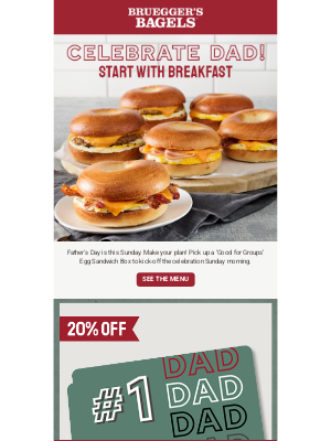 Bruegger's Bagels - Make breakfast plans for Father's Day
