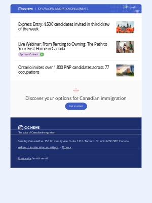 CanadaVisa - Express Entry: 4,500 candidates invited in third draw of the week