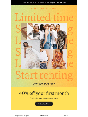 Rent the Runway - Get 40% Off Your First Month
