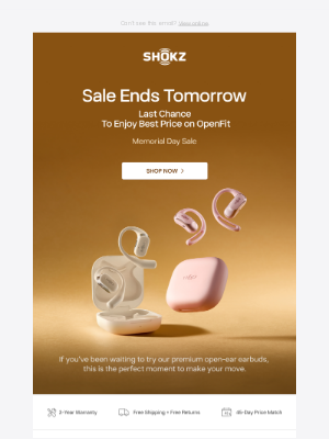 Shokz - ⏳ Best Price Ends Tomorrow!