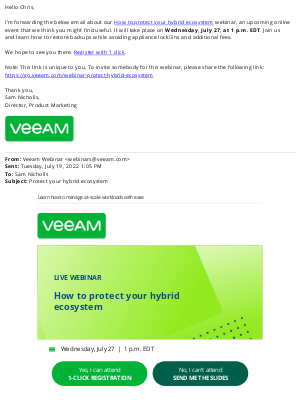 Veeam Software - FW: Protect your hybrid ecosystem