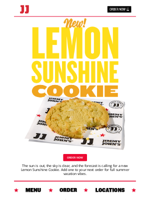 Jimmy John's - Try the new Lemon Sunshine Cookie 🍪