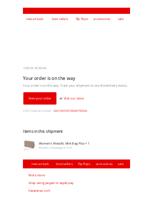Havaianas - A shipment from order #536496 is on the way