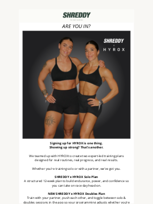 SHREDDY - The training plan that gets you to the finish line