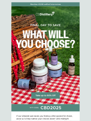 The CBDistillery - Final Day to Save up to 60%