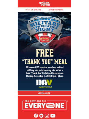 Golden Corral - Honoring Heroes with a Free 