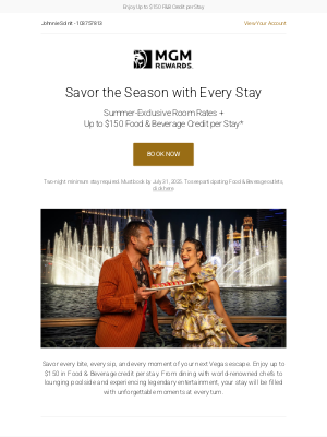 MGM Resorts - Make Your Vegas Getaway More Delicious with this Rich Dining Offer