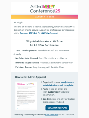 The Art of Ed - Get Your Admin to Say YES to Summer PD (15 Hours + No Travel)