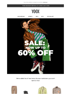 YOOX - It's official! We're now giving you up to 60% OFF + new SALE items added