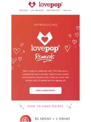 Lovepop Rewards: Sign up to start earning & redeeming points!
