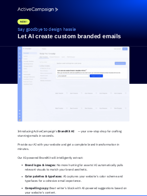 ActiveCampaign - Goodbye design hassle — Let AI design your emails