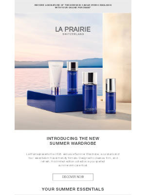 La Prairie - New in: The 2025 La Prairie Summer Wardrobe set is now available.