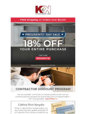 Kitchen Cabinet Kings - A Presidential Proclamation: 18% Off Your Order