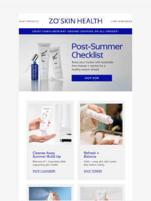 ZO Skin Health - Starts Now: Free Ground Shipping On All Orders