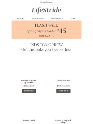 LifeStride - ENDS TOMORROW! Spring Styles under $45