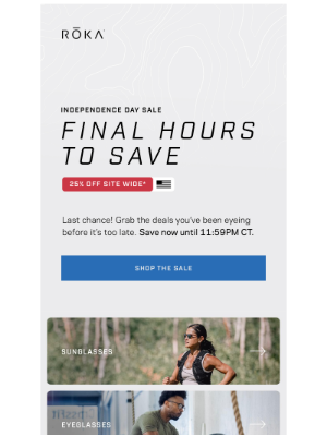 ROKA - Sale Ends at Midnight — Last Chance!