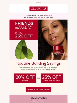 Clarins (Canada) - Up to 25% Off Anti-Aging Essentials!