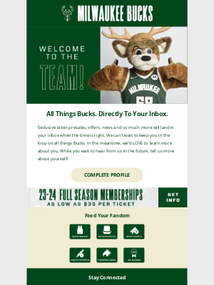 Full Season Ticket Memberships, Milwaukee Bucks