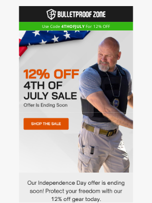 Bulletproof Zone - Time’s Ticking: 12% Off Your Armor