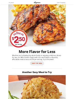 Wegmans Food Markets - Enjoy Savory BBQ as Low as $2.50/Serving