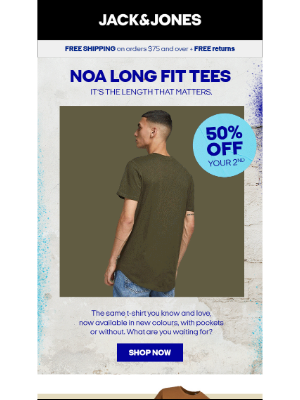 BESTSELLER (UK) - Back In Stock: Long Fit NOA Tees