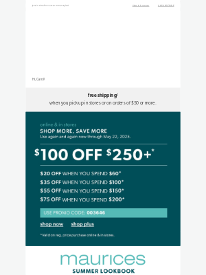 Maurices - Up to $100 off 🍦 Shop. Save. Repeat!