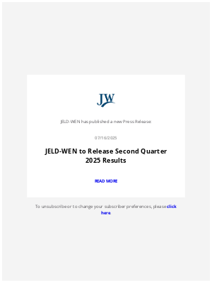 Jeld-Wen - JELD-WEN Email Alerting Service