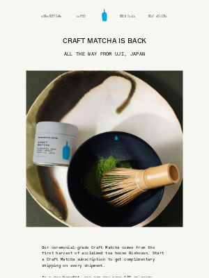 Blue Bottle Coffee - BACK IN STOCK: Craft Matcha