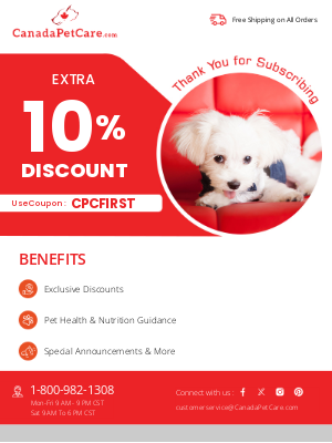 Canada Pet Care - Thank you for subscribing with CanadaPetCare.com