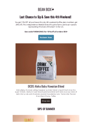 BeanBox - LAST CHANCE to Sip & Save! 🇺🇸☕