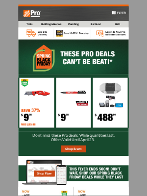 The Home Depot (Canada) - Hey Michael, Don’t Miss Out on Pro Deals That Can’t Be Beat 🚨