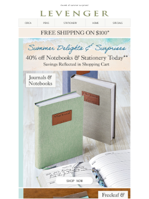 Levenger - FREE Shipping + 40% off Select Stationery.