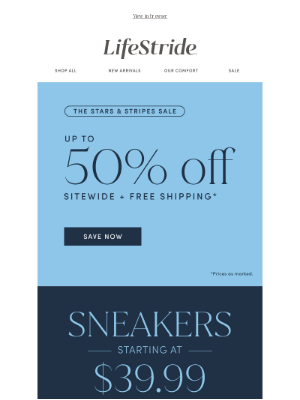 LifeStride - Light the sparklers! $39.99 & up sneakers + Free Shipping