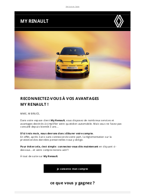 Renault (France) - MME, M BRUCE,  restons connectés !