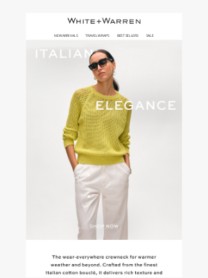 White + Warren - In From Italy: Bouclé Mesh Sweatshirt