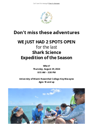 Island Water Sports - 2 SPOTS NOW OPEN for our shark science adventure 8/29