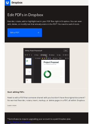 Dropbox - Day 3 - Edit PDFs right in Dropbox